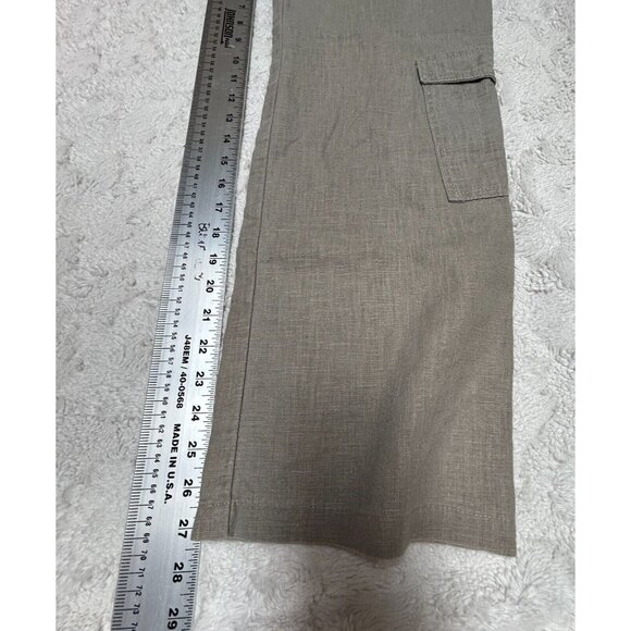 Merkür Tekstil Women's Linen Cargo Pants Size 38 Beige Straight Leg Mid-Rise - Picture 8 of 10